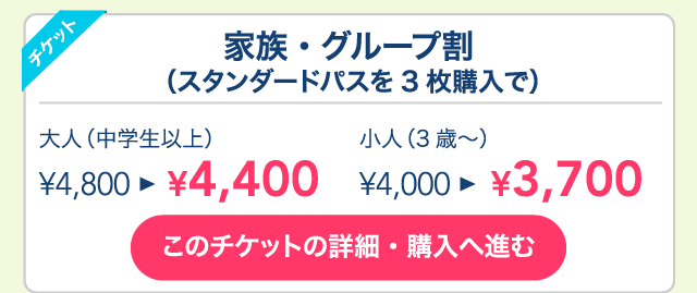 家族・グループ割（スタンダードパスを3枚購入で）